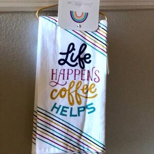 Kitchen Towels Life Happens Coffee Helps